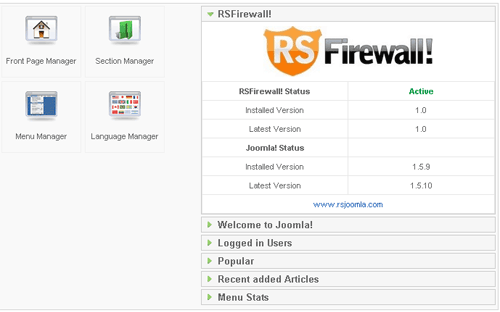 Компонент безопасности Joomla 1.5 - RSFirewall