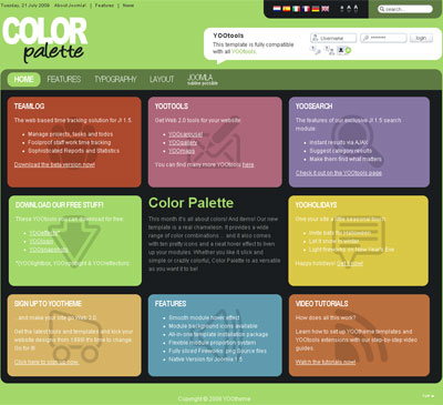 YOOtheme Color Palette - Шаблон для Joomla 1.5