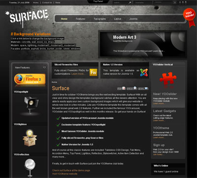 YOOtheme Surface - Шаблон для Joomla 1.5