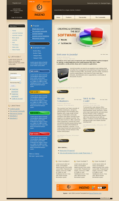 BT Ingeno - Шаблон для Joomla 1.5