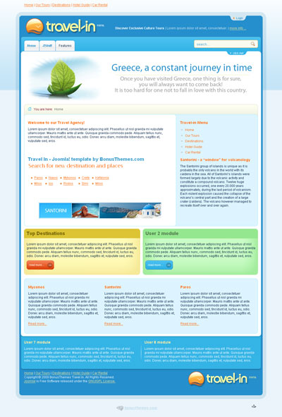 BT Travel-in - Шаблон для Joomla 1.5