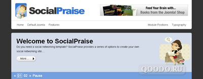 JP SocialPraise v1.5.1 - Шаблон для Joomla 1.5