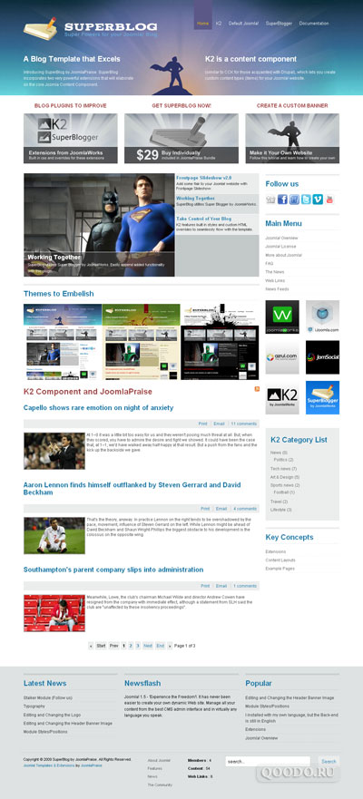 JP SuperBlog v1.0.1 - Шаблон для Joomla 1.5