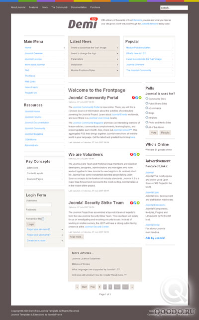 JP Demi Free - Шаблон для Joomla 1.5