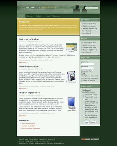 JA Altair v1.4 - Шаблон для Joomla 1.5