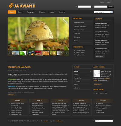 JA Avian II v1.5 - Шаблон для Joomla 1.5