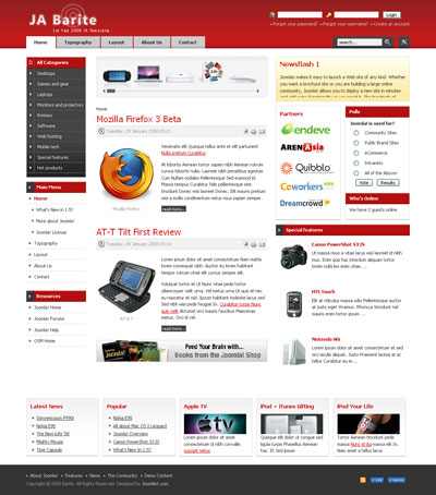 JA Barite v1.4 - Шаблон для Joomla 1.5