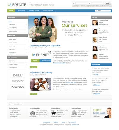JA Edenite v1.4 - Шаблон для Joomla 1.5