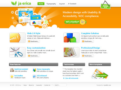JA Erica v1.4 - Шаблон для Joomla 1.5