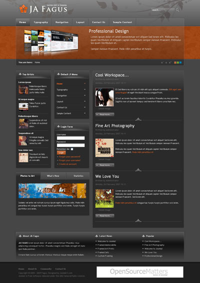 JA Fagus v1.4 - Шаблон для Joomla 1.5