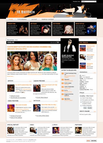 JA Quillaja v1.4 - Шаблон для Joomla 1.5