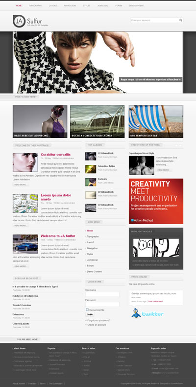 JA Sulfur v1.0 - Шаблон для Joomla 1.5