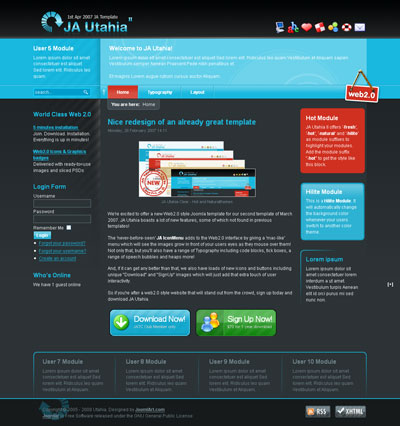 JA Utahia II v1.4 - Шаблон для Joomla 1.5
