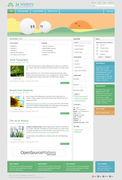 JA Wistery v1.4 - Шаблон для Joomla 1.5