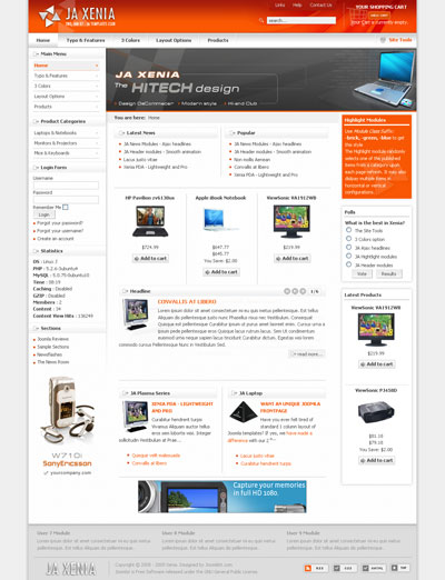 JA Xenia II v1.4 - Шаблон для Joomla 1.5
