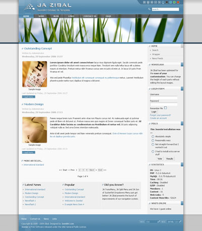 JA Zibal v1.4 - Шаблон для Joomla 1.5