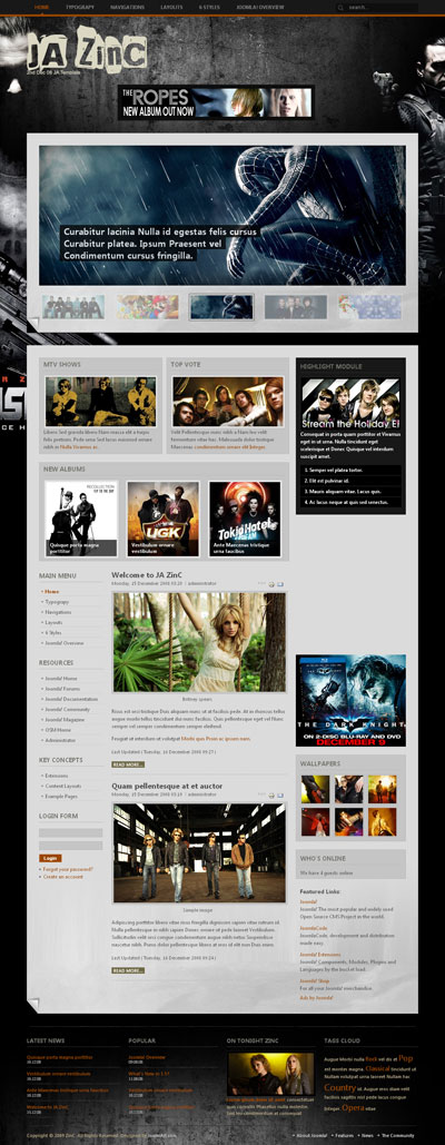 JA Zinc v1.0 - Шаблон для Joomla 1.5