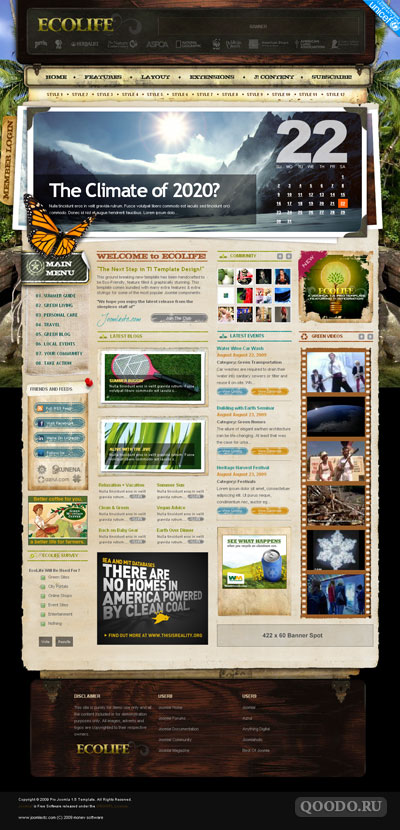 JoomlaXTC EcoLife - Шаблон для Joomla 1.5