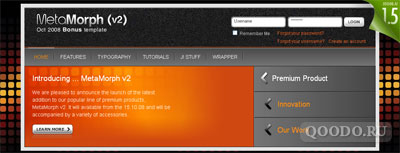 RT MetaMorph v2 - Шаблон для Joomla 1.5