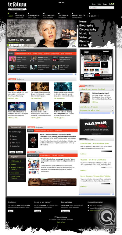 RT Iridium (Ноябрь '09) - Шаблон для Joomla 1.5