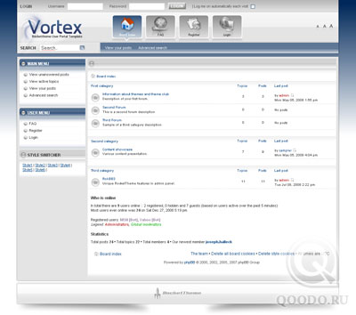 RT Vortex phpBB3 Style - Шаблон для phpBB3