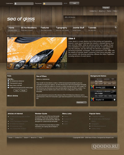 S5 Sea of Glass - Шаблон для Joomla 1.5