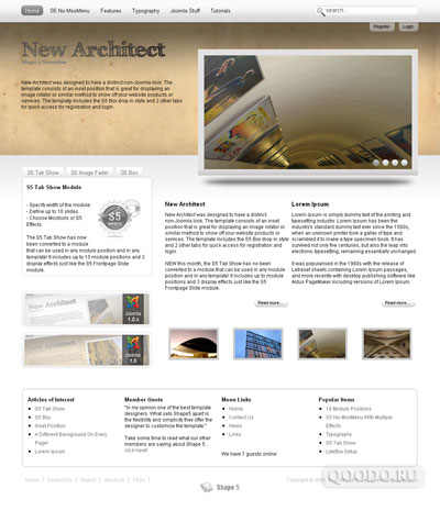 S5 New Architect - Шаблон для Joomla 1.5