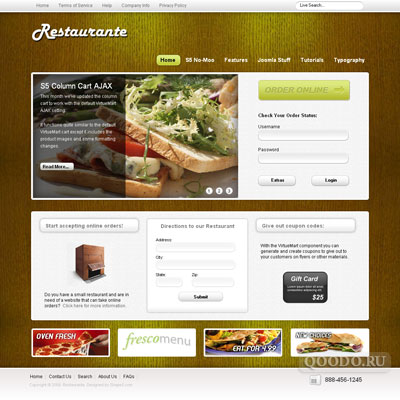 S5 Restaurante - Шаблон для Joomla 1.5