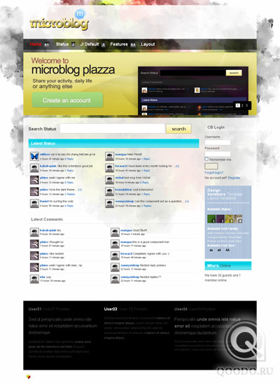 TP MIcroblog Plazza - Шаблон для Joomla 1.5
