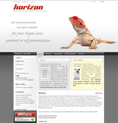 YOOtheme Horizon - Шаблон для Joomla 1.5