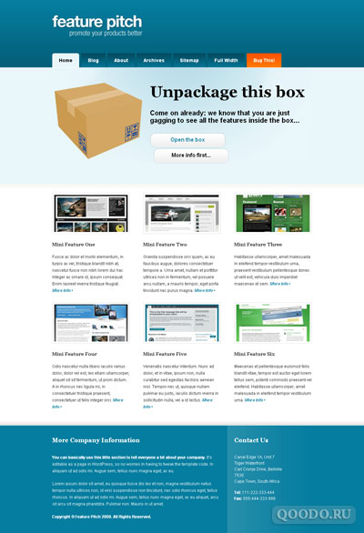 WT Feature Pitch - Шаблон для WordPress