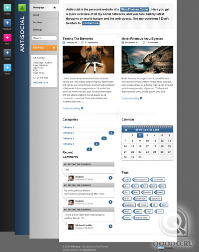 WT Antisocial - Шаблон для WordPress