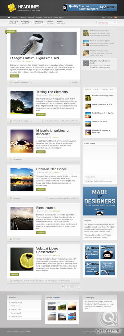 WT Headlines - Шаблон для WordPress