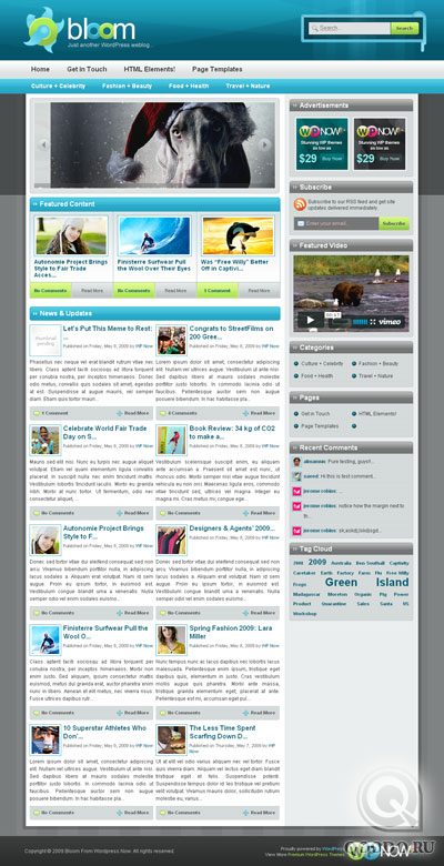 WPNow Bloom - Шаблон для WordPress